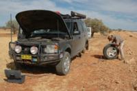 Allan Whiting never leaves on a Trip Bush without applying Ride- on Tyre Sealants  / Balancers